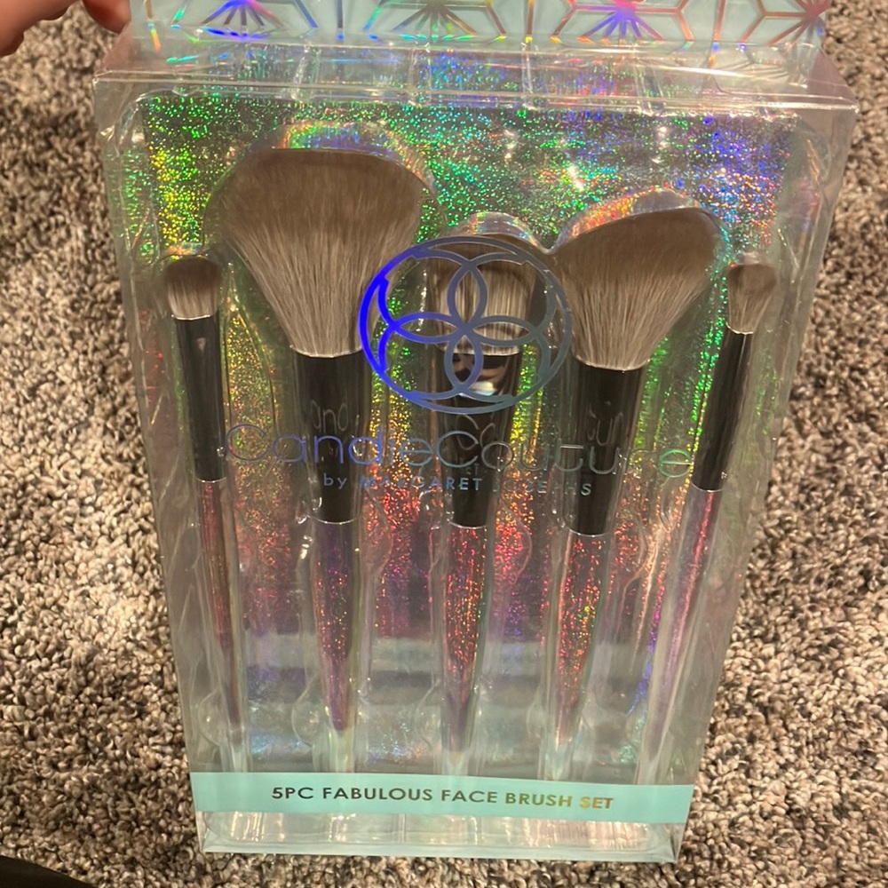6. Candie Couture 5pc Face Brush Set NEW Margaret Josephs Makeup Sparkle Contour